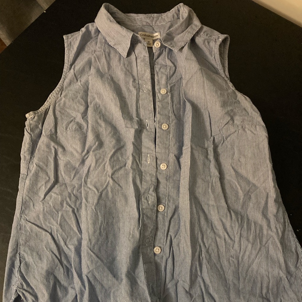 Blue and White Striped Shirt